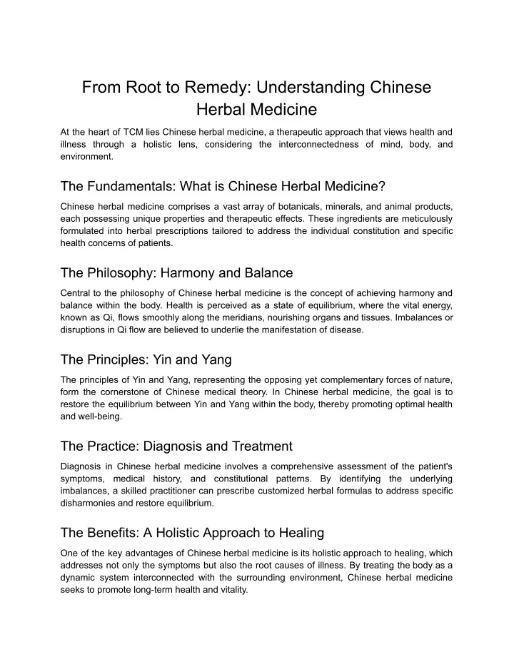 from root to remedy understanding chinese herbal