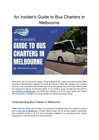 an insider s guide to bus charters in melbourne