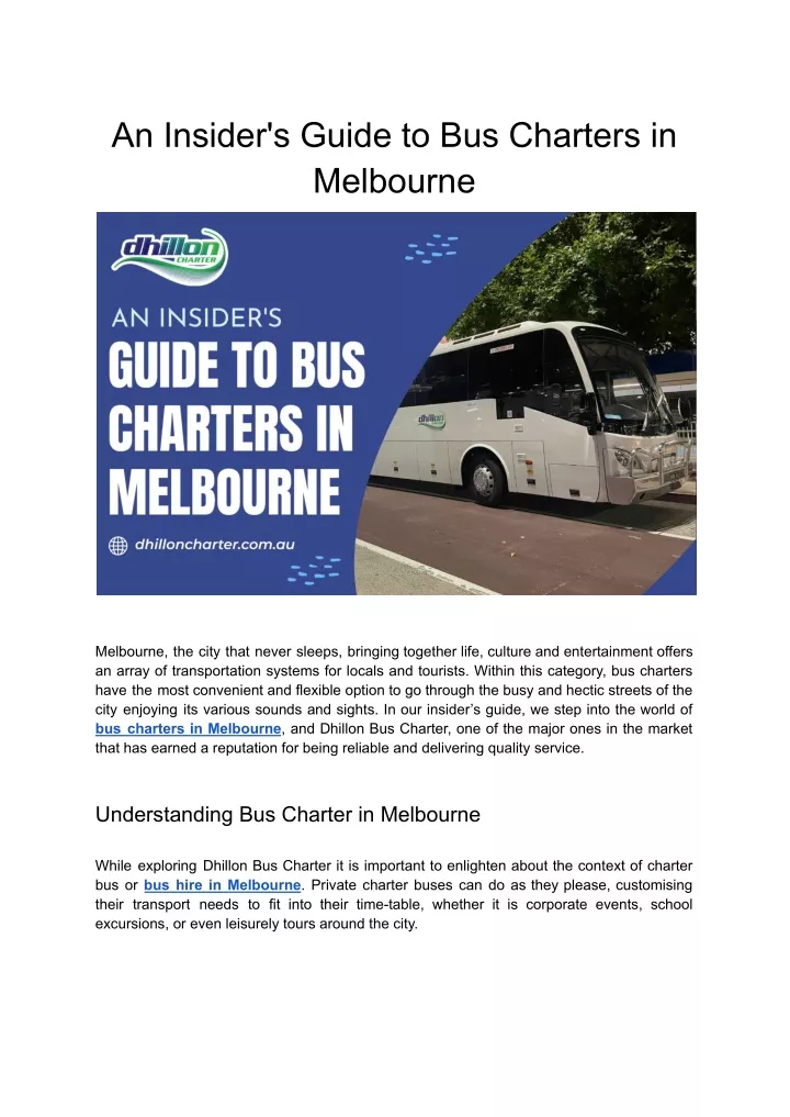 an insider s guide to bus charters in melbourne