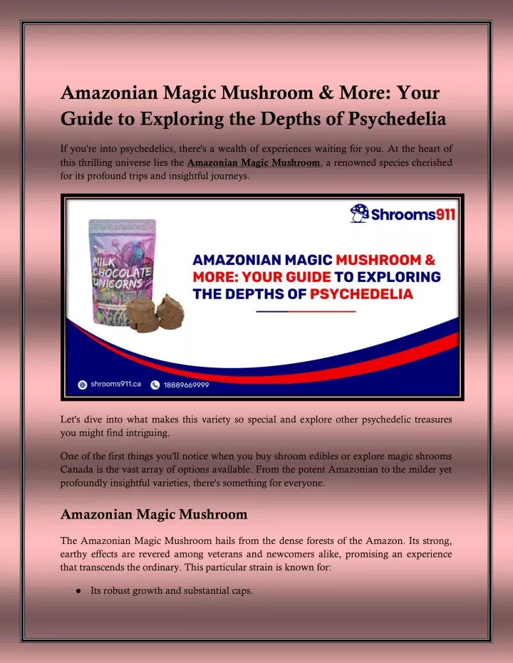 amazonian magic mushroom more your guide