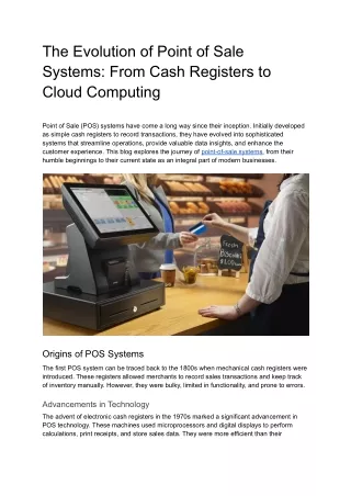 The Evolution of Point of Sale Systems_ From Cash Registers to Cloud Computing