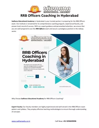 RRB Officers Coaching in Hyderabad
