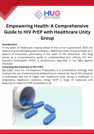 Empowering Health A Comprehensive Guide to HIV PrEP with Healthcare Unity Group (1)