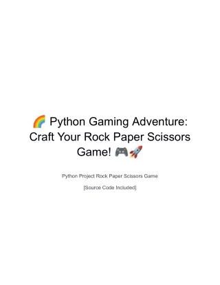 python gaming adventure craft your rock paper