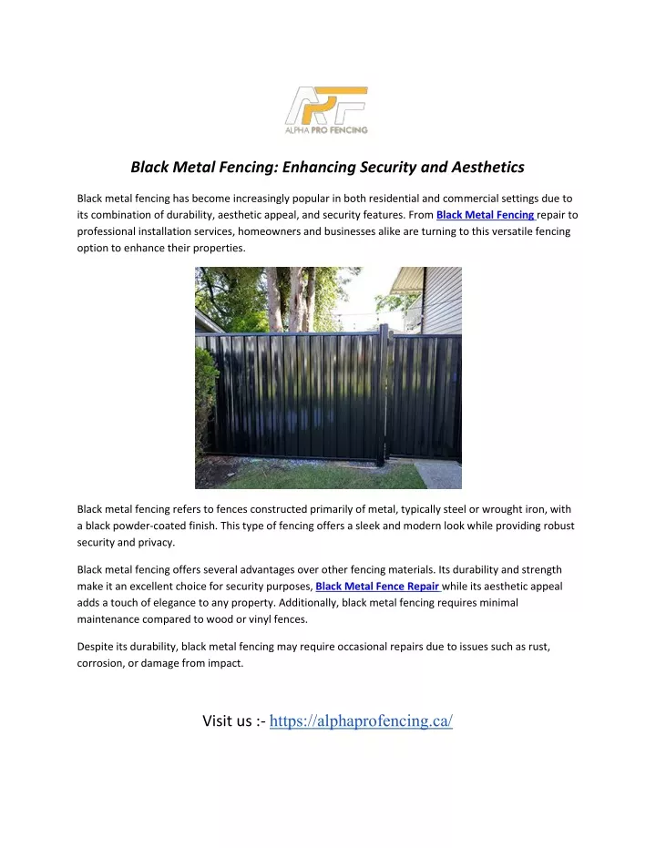 black metal fencing enhancing security