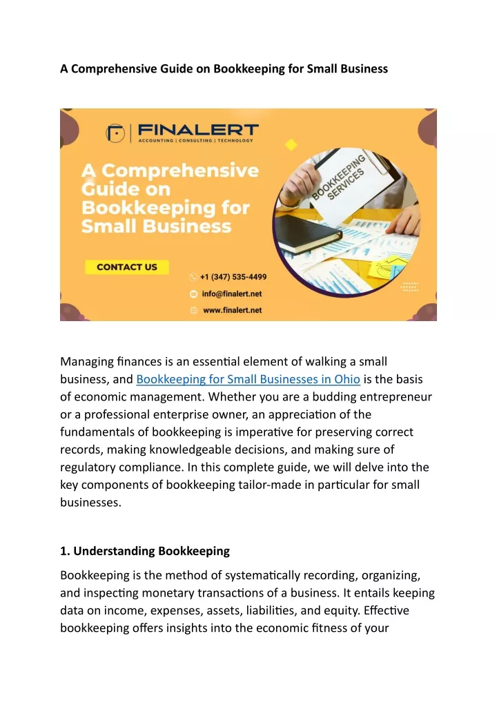 a comprehensive guide on bookkeeping for small