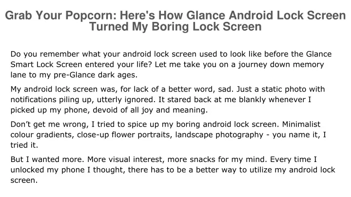 grab your popcorn here s how glance android lock screen turned my boring lock screen