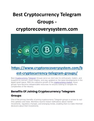 best cryptocurrency telegram groups