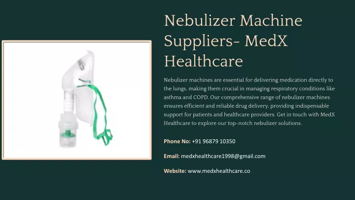 nebulizer machine suppliers medx healthcare