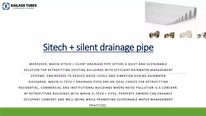 sitech silent drainage pipe