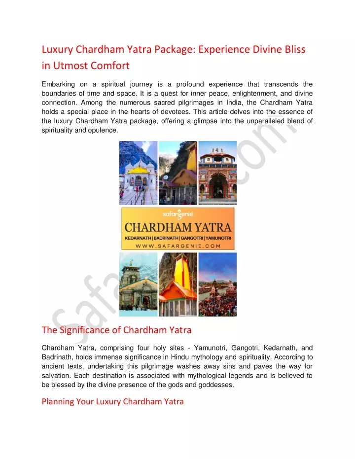 luxury chardham yatra package experience divine