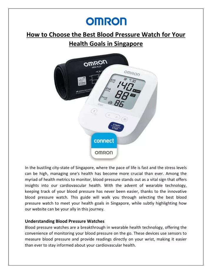 how to choose the best blood pressure watch