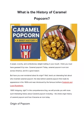 What is the History of Caramel Popcorn