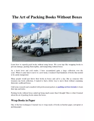 The Art of Packing Books Without Boxes
