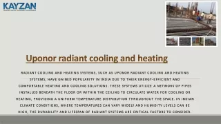 Assessing the Longevity and Resilience of Uponor Radiant Cooling & Heating Syste