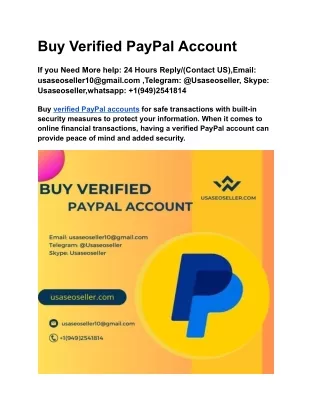 Buy Verified PayPal Account