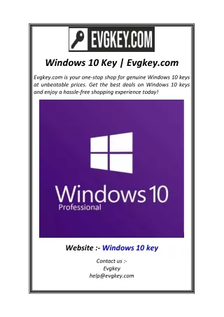 windows 10 key evgkey com