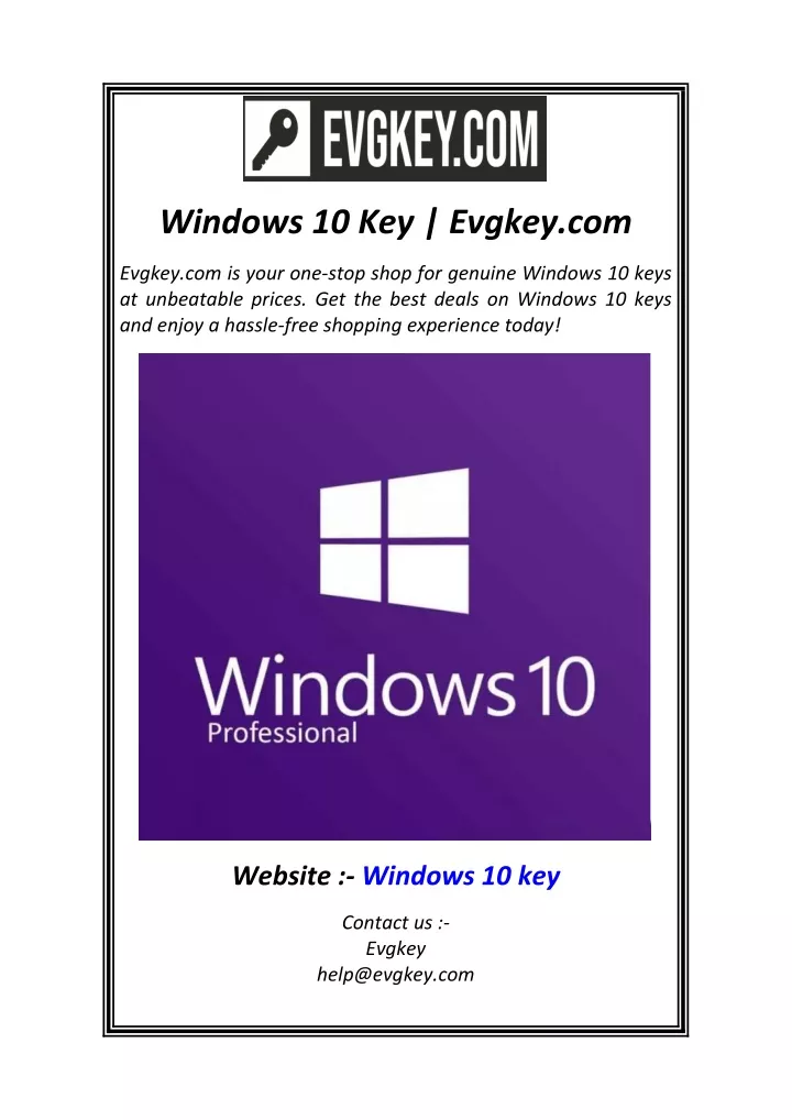 windows 10 key evgkey com