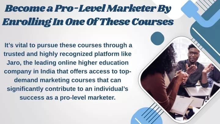 become a pro level marketer by enrolling