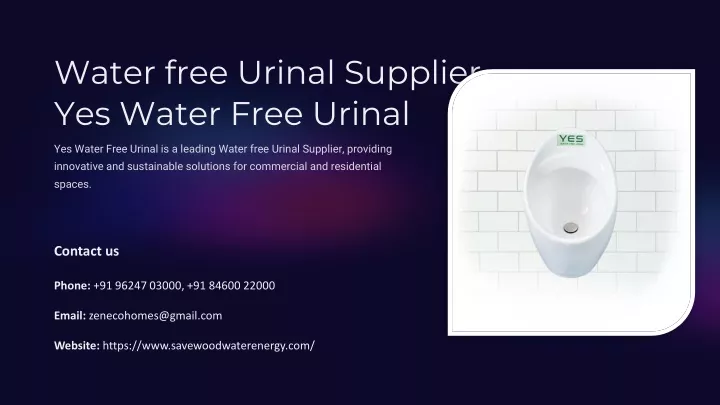 water free urinal supplier yes water free urinal