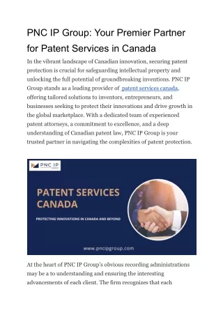 patent services canada