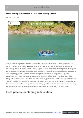 Unforgettable experience of rafting in Rishikesh