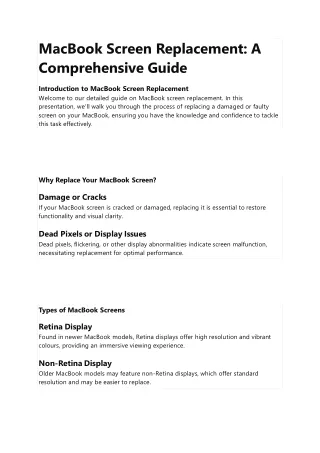MacBook Screen Replacement: A Comprehensive Guide