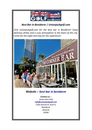 Best Bar In Benidorm  Unionjackgolf.com