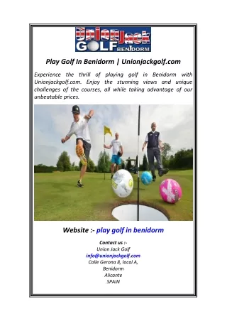 Play Golf In Benidorm Unionjackgolf.com