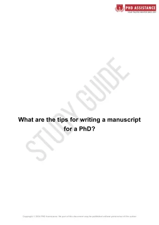 What are the tips for writing a manuscript for a PhD