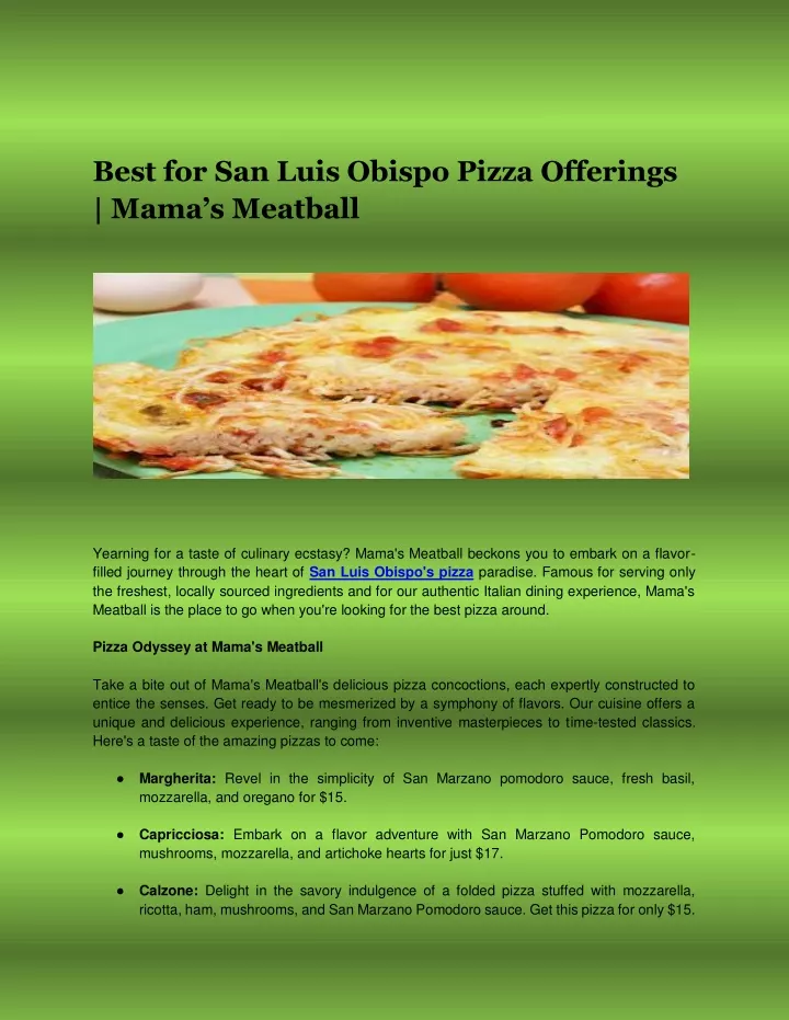 best for san luis obispo pizza offerings mama