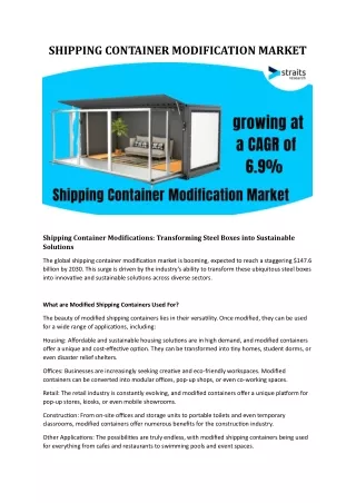 SHIPPING CONTAINER MODIFICATION MARKET