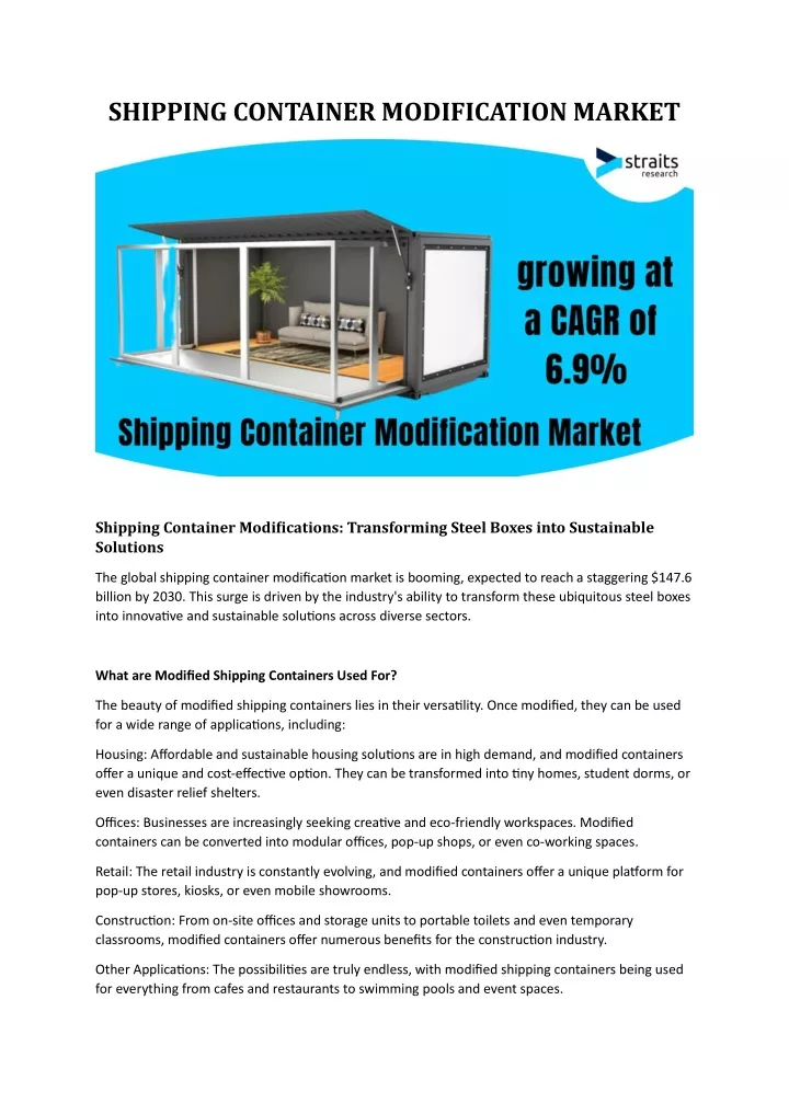 shipping container modification market