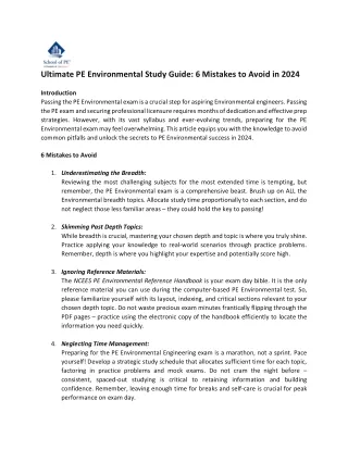 Ultimate PE Environmental Study Guide 6 Mistakes to Avoid in 2024