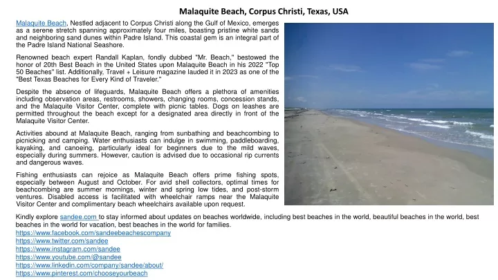malaquite beach corpus christi texas usa