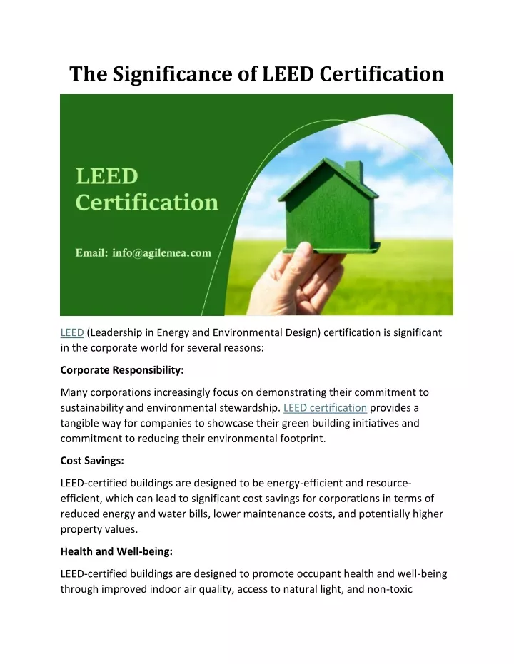 the significance of leed certification