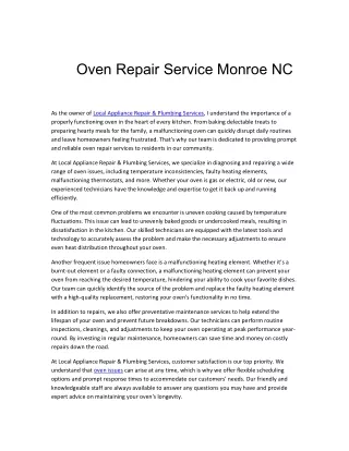 Oven Repair Service