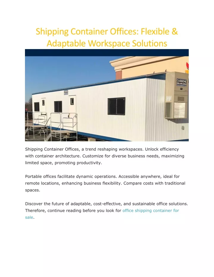 shipping container offices flexible adaptable
