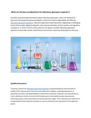 What are the key considerations for laboratory glassware exporters?