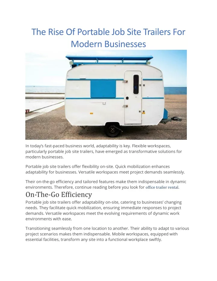 the rise of portable job site trailers for modern
