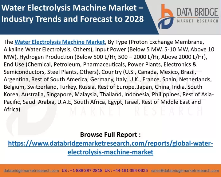 water electrolysis machine market industry trends