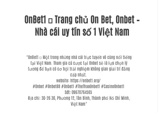 OnBet1 ✅ Trang chủ On Bet, Onbet – Nhà cái uy tín số 1 Việt Nam