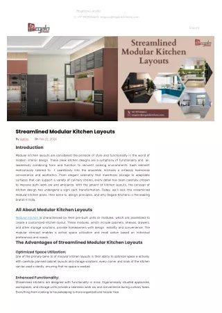 Streamlined Modular Kitchen Layouts