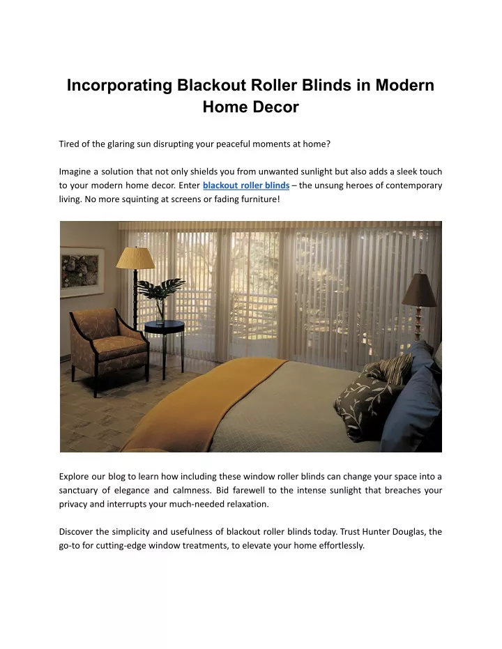 incorporating blackout roller blinds in modern