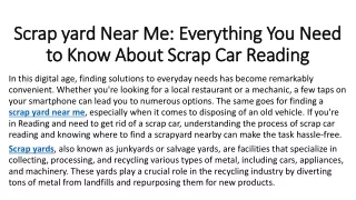 Scrap yard Near Me Everything You Need to Know About Scrap Car Reading