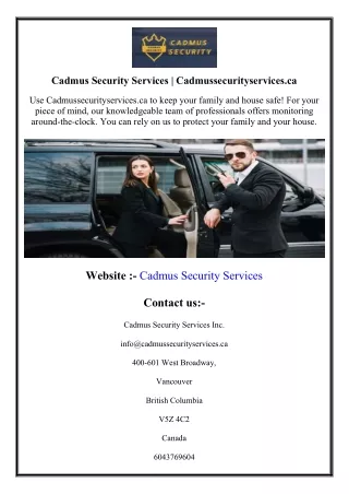 cadmus security services cadmussecurityservices ca
