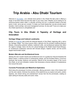 Trip Arabia Tourism Guide