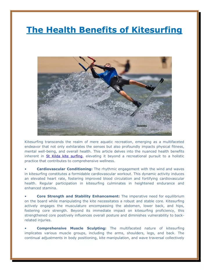 the health benefits of kitesurfing