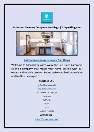 bathroom cleaning company san diego a1sparkling