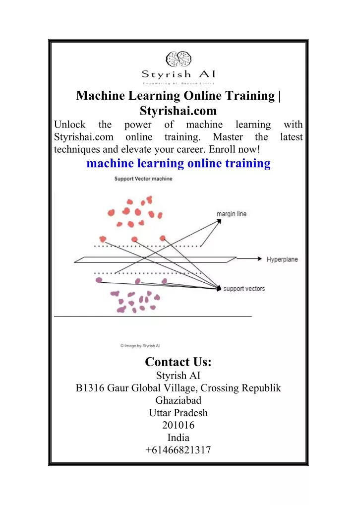 machine learning online training styrishai